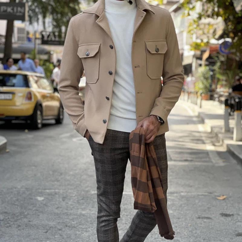 Herren modische Freizeitjacke mit elegantem Kragen