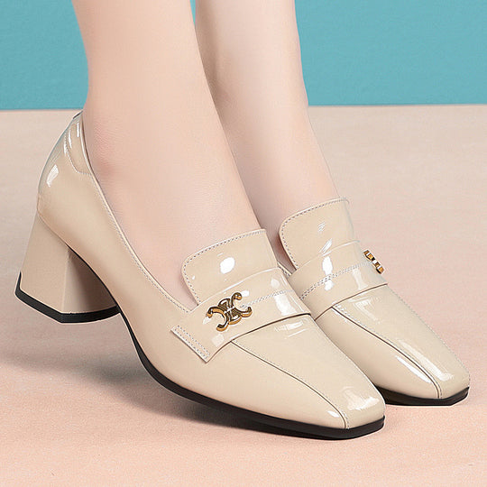 Damen Elegante Blockabsatz-Pumps mit modischem Rüschendesign R&B