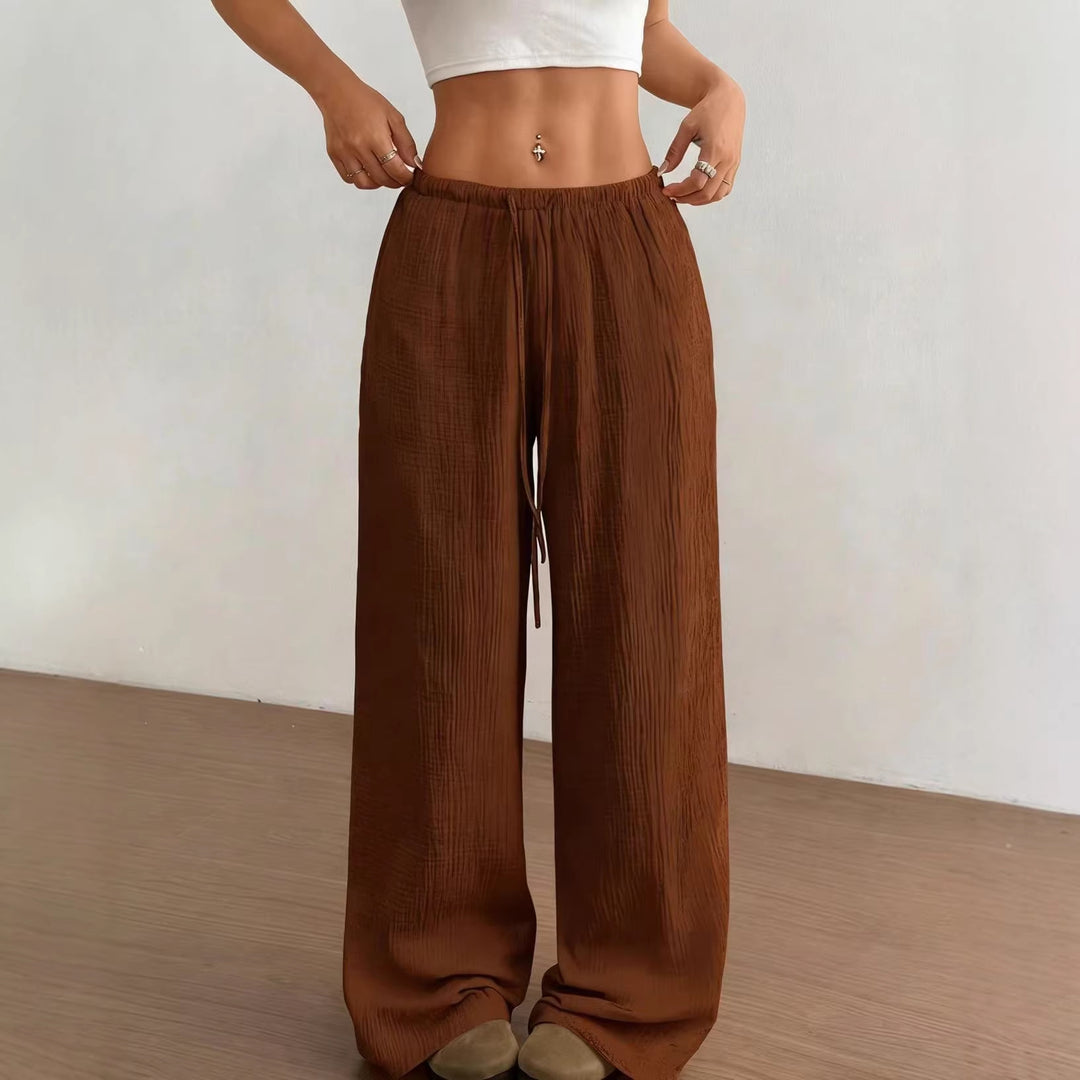 Damen weite, glänzende Palazzo-Hose R&B