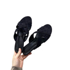 Damen Ballerina-Sandalen mit dekorativem Knoten-Riemen R&B