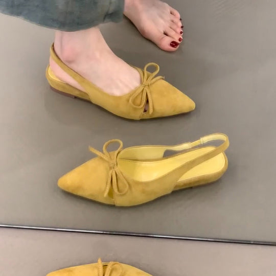 Damen Sling-Ballerinas mit dekorativem Schleifendetail und komfortablem Fußbett R&B