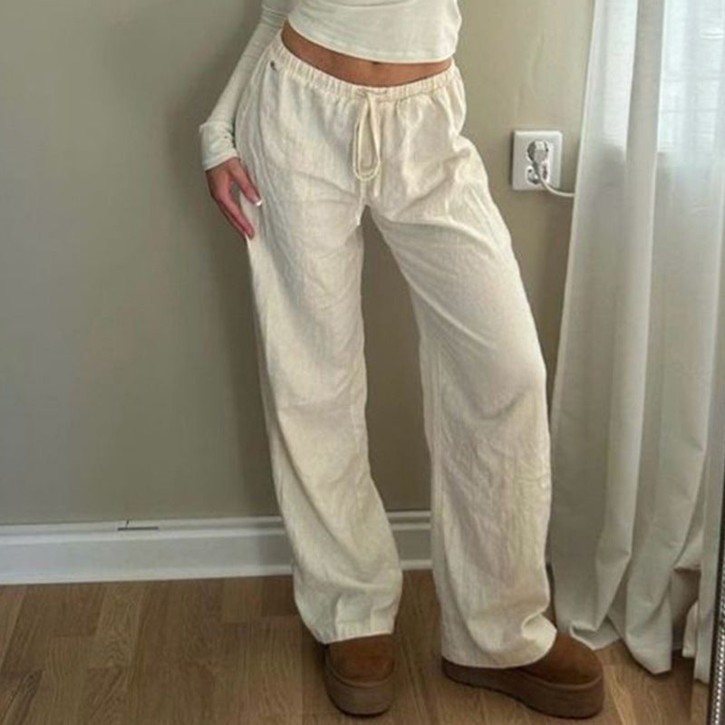 Damen weite Sommerhose mit verstellbarem Bund und praktischen Seitentaschen R&B
