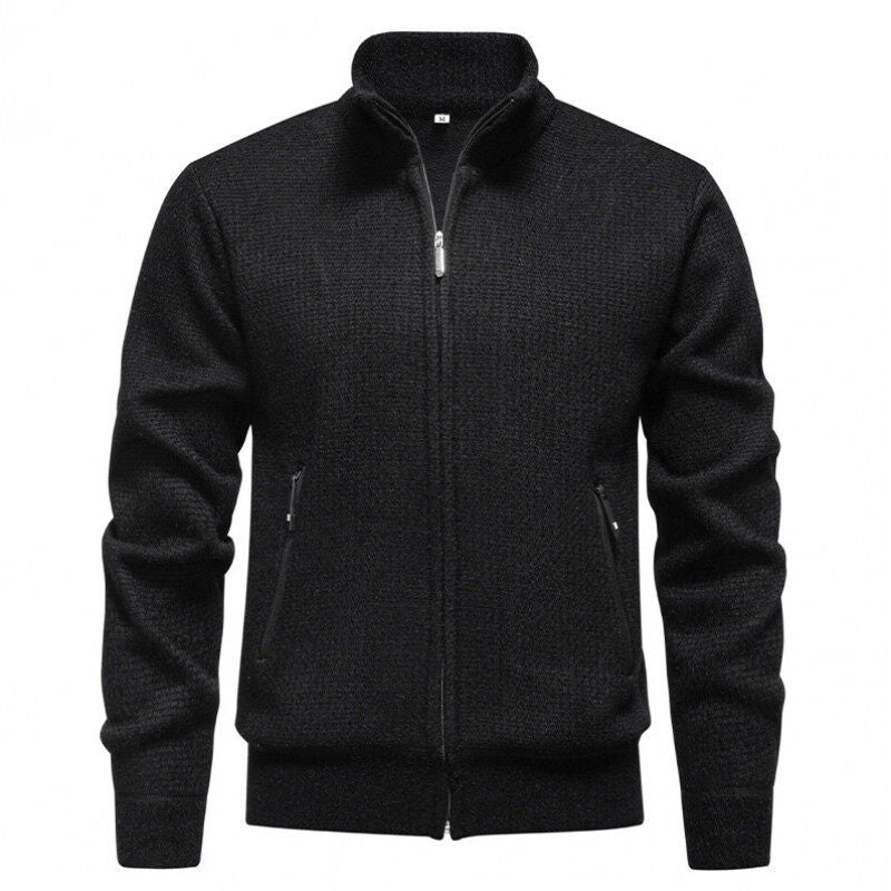Herren Strickjacke mit modernem Reißverschluss und praktischen Taschen R&B