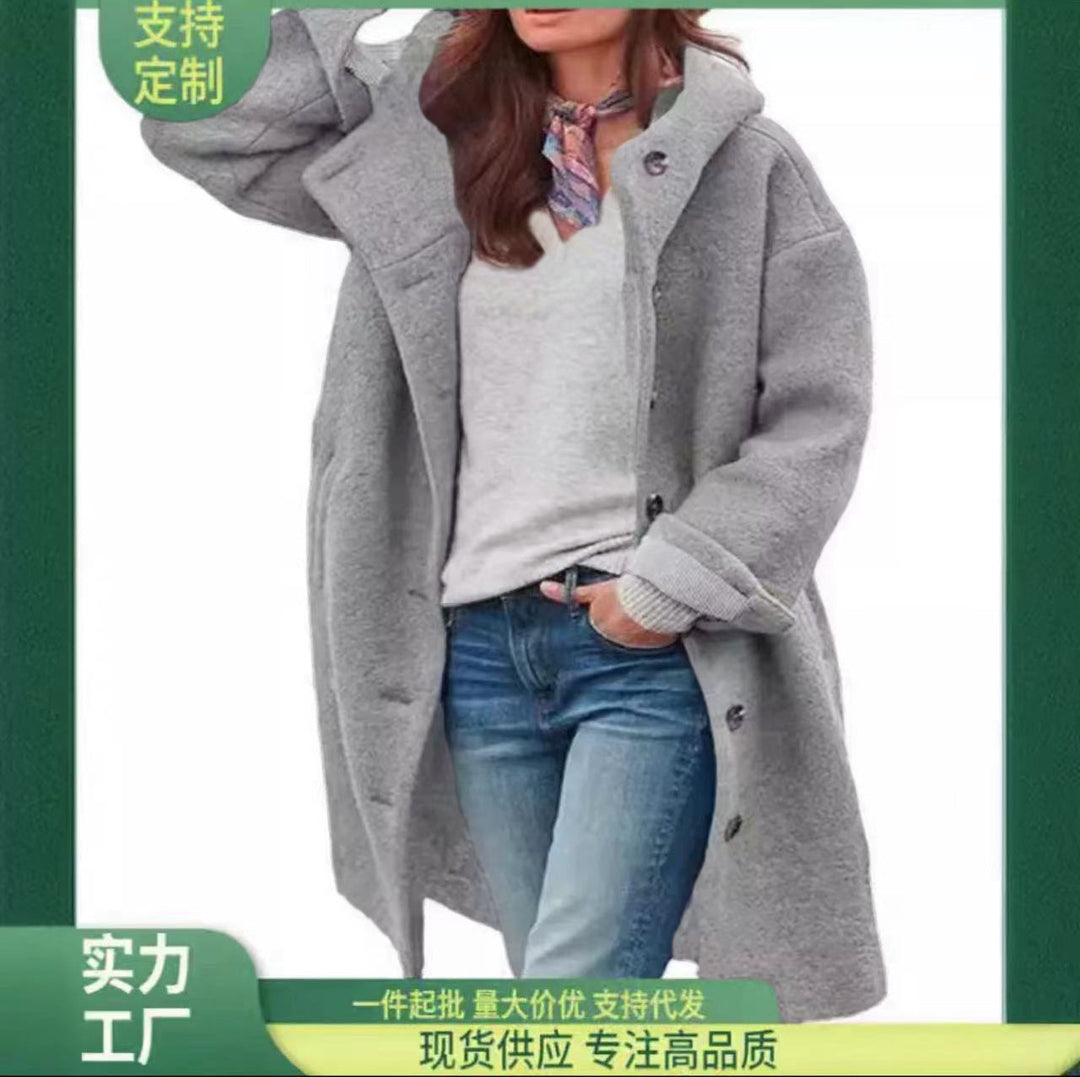 Damen Oversized Wollmantel im casual Look R&B