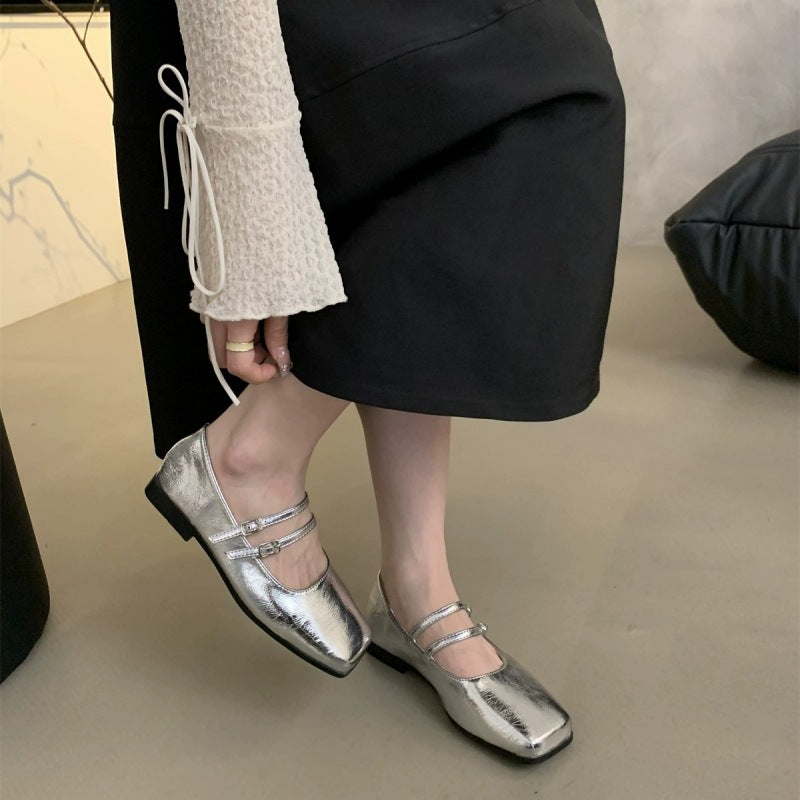 Damen elegante Mary Jane Ballerinas mit modischen Riemchen R&B