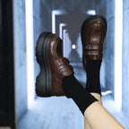 Damen Chunky Schnürschuhe mit modischem Riemen und hoher Sohle R&B