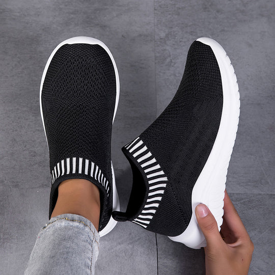 Damen Sportliche Slip-On Sneakers mit atmungsaktivem Strickoberteil R&B 1774575816