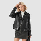 Steppjacke Damen Übergang aus reißfestem Kunstleder