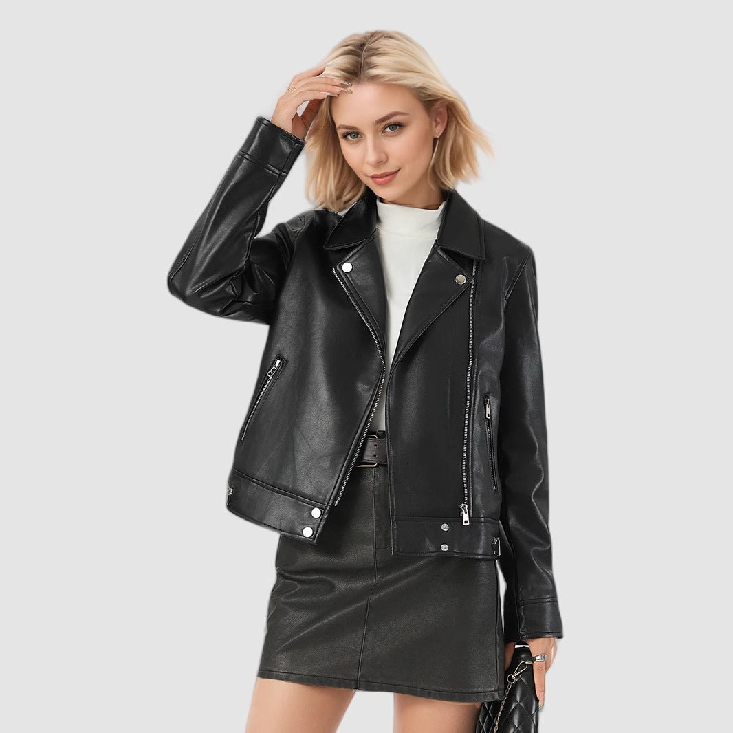 Steppjacke Damen Übergang aus reißfestem Kunstleder