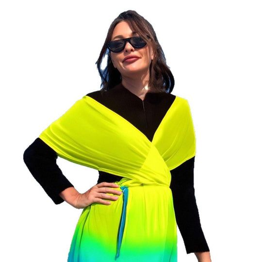 Damen Strandkleid mit Wickel- und Farbverlauf R&B