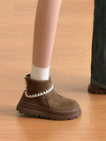 Damen Stiefeletten aus weichem Wildleder mit Dekorativem Rippensaum R&B