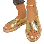 Damen Riemensandalen mit schickem Schlangenleder-Design und komfortablem Fußbett R&B