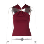 Damen Elegantes Crop-Top mit innovativem Halterdesign R&B