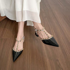 Damen Slingback-Pumps mit elegantem Nieten-Design