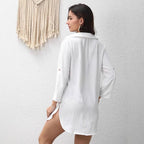Damen Strandkleid mit V-Ausschnitt und exquisite Einsätze R&B