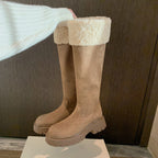 Damen Winterstiefel mit warmem Kunstfellkragen und robuster Sohle R&B