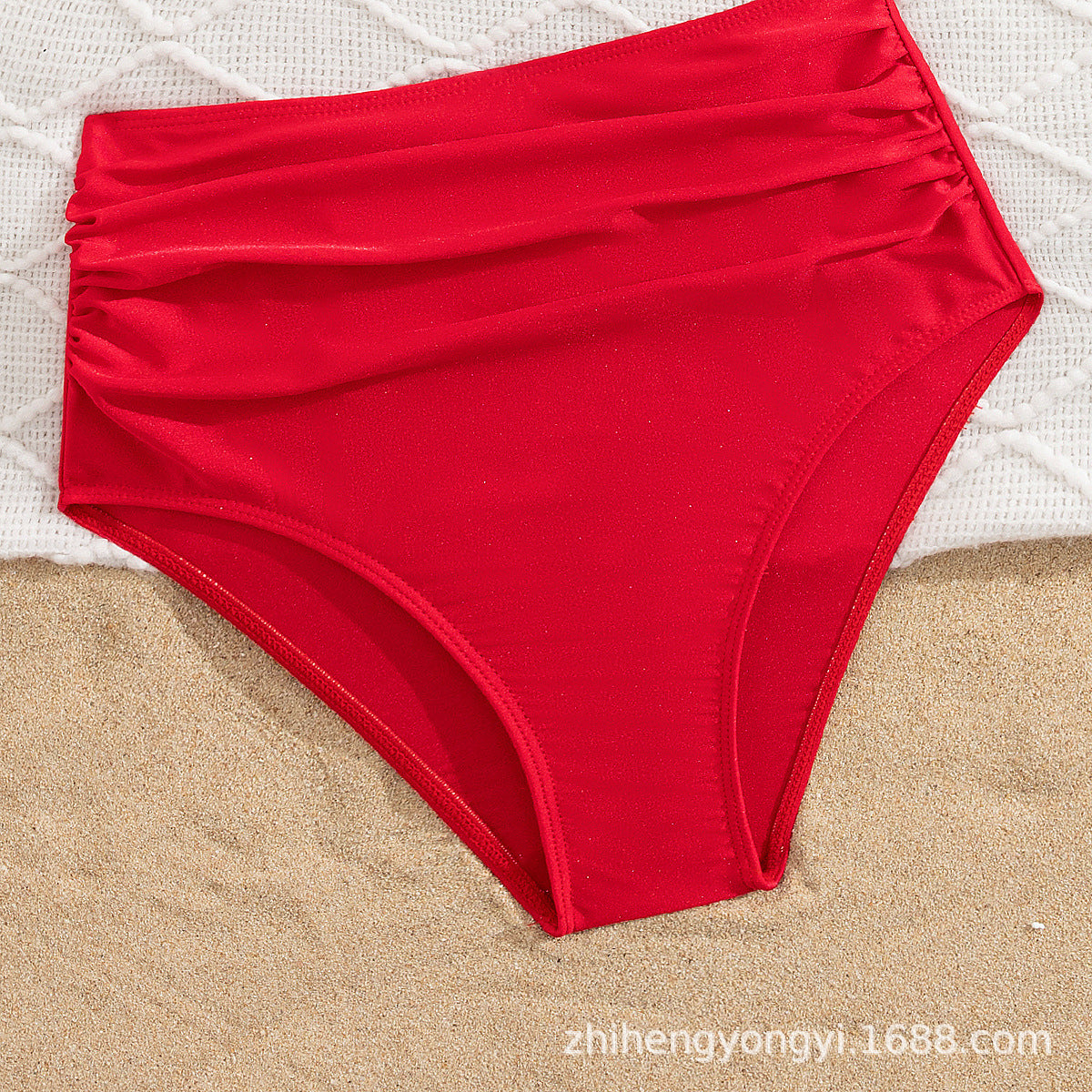Damen Hoch-waisted Bikini mit voluminösem Rüschendesign R&B