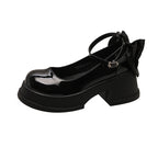 Damen Plateau-Mary Jane Schuhe mit elegantem Schleifen-Detail R&B