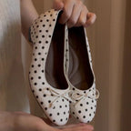 Damen Ballerinas mit klassischem Punktedesign und individuell anpassbarem Riemen R&B