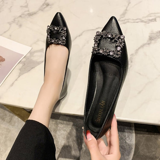 Damen Ballerinas mit funkelndem Schmuckbesatz R&B