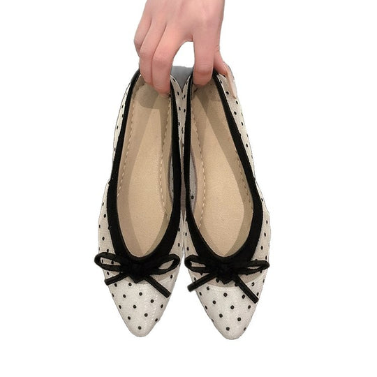 Damen Ballerinas mit transparentem Punktedesign R&B