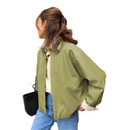 Damen Oversized Übergangsjacke aus leichtem Material mit kontrastierenden Ärmeln R&B