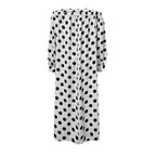 Damen Off-Shoulder Maxikleid mit Polka-Dots und elastischem Bund R&B
