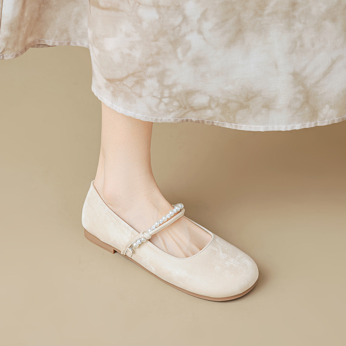 Damen Ballerinas mit eleganter Perlenapplikation