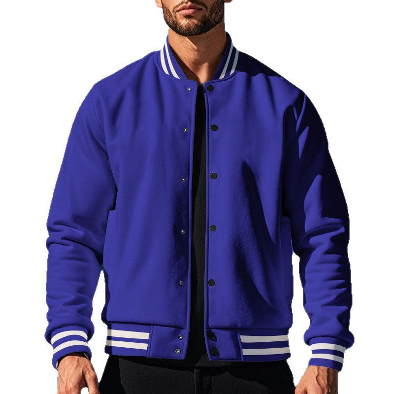 Herren nan stylische College-Varistyjacke mit geripptem Kragen, elastischen Bündchen und wärmender Thermowattierung R&B