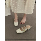 Damen Slingback-Pumps mit breitem Blockabsatz und dekorativem Schnallenakzent R&B