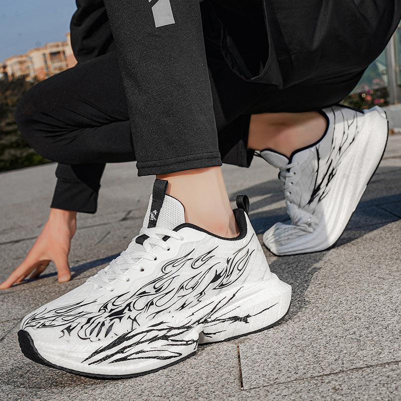 Damen Sportliche Sneaker mit stylishem Flame-Design und atmungsaktiver Mesh-Oberfläche