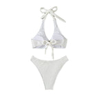 Damen Hochgeschnittener Triangel-Bikini mit Ringdetail