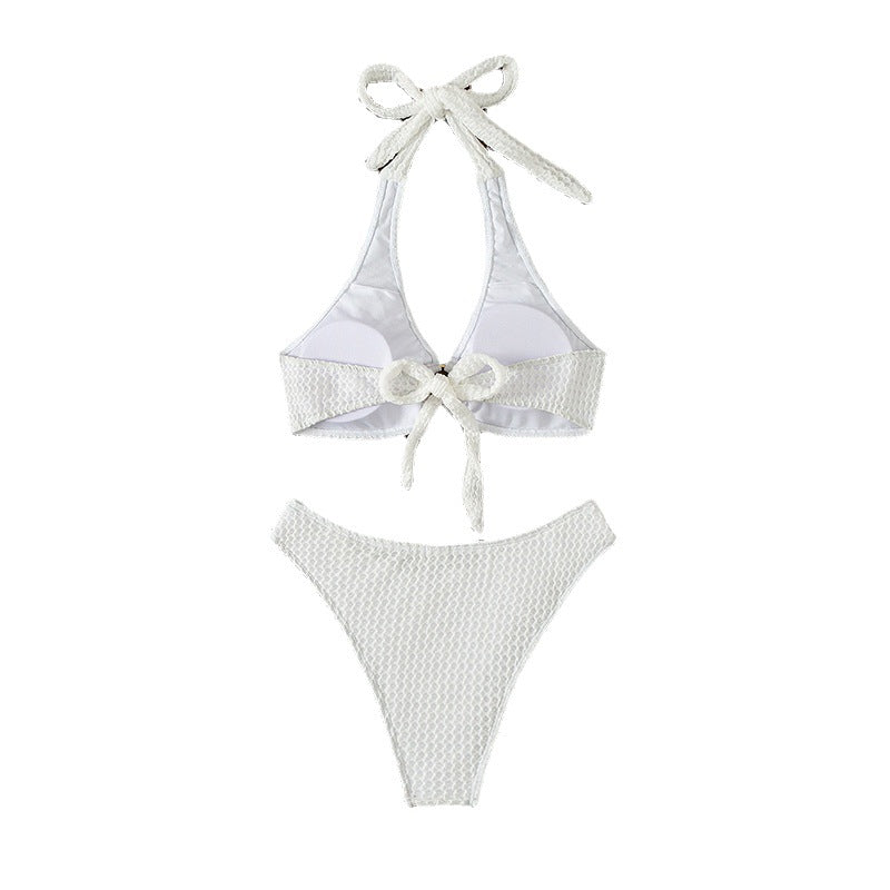 Damen Hochgeschnittener Triangel-Bikini mit Ringdetail