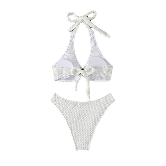 Damen Hochgeschnittener Triangel-Bikini mit Ringdetail R&B