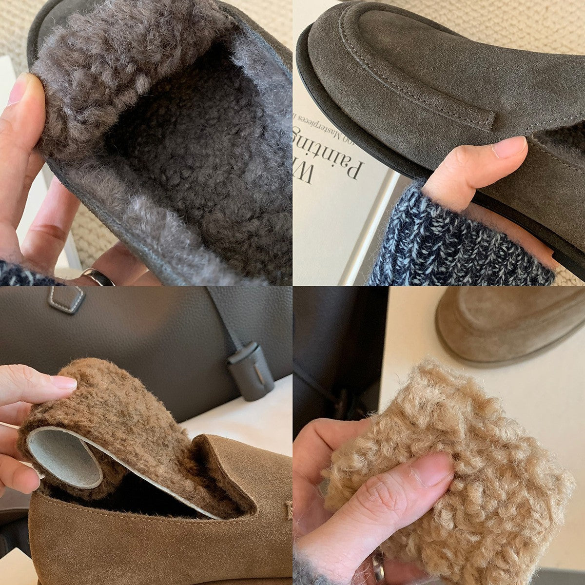 Damen Mokassins mit wärmendem Innenfutter und elegantem Wildleder-Design