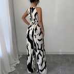 Damen Modischer Jumpsuit mit Spaghettiträgern und weitem Bein R&B