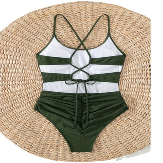 Damen Einteiliger Badeanzug mit gerafftem Design R&B