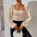 Damenoberteil mit Puffärmeln und elegantem Rüschendesign R&B