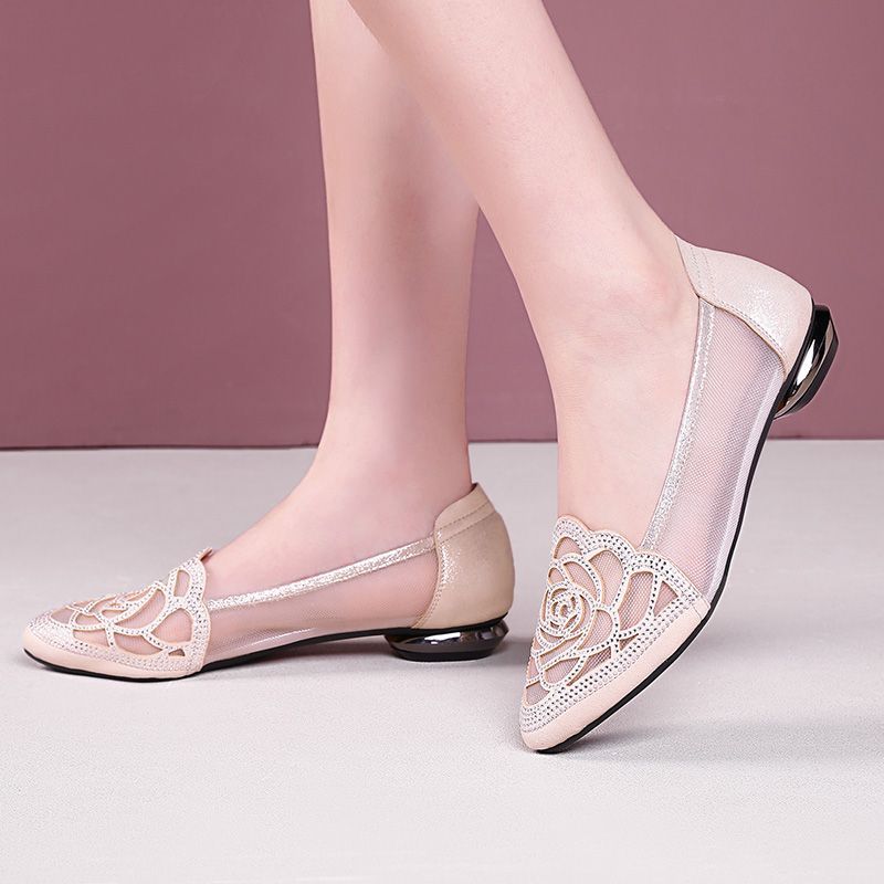 Damen Ballerinas mit eleganten Spitzen und flacher Sohle R&B