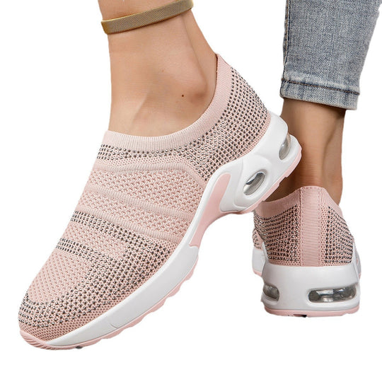 Damen Sportliche Slip-On Sneakers mit atmungsaktivem Mesh und dämpfendem Fußbett R&B