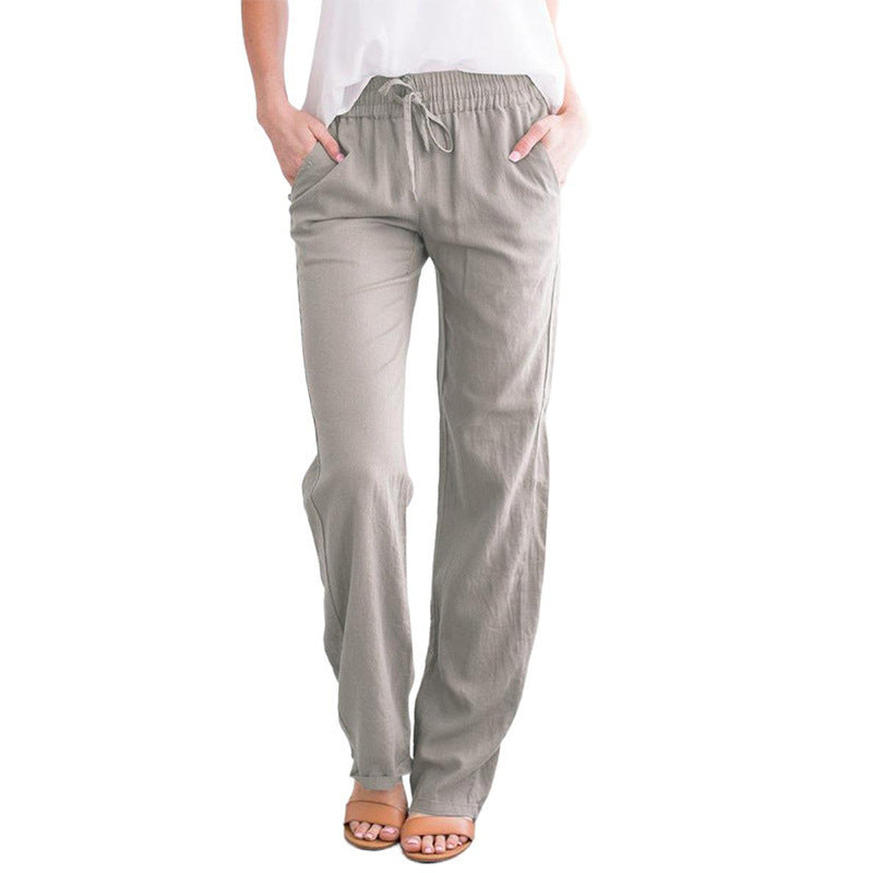 Damen Weite Hose mit elastischem Bund und praktischen Seitentaschen R&B