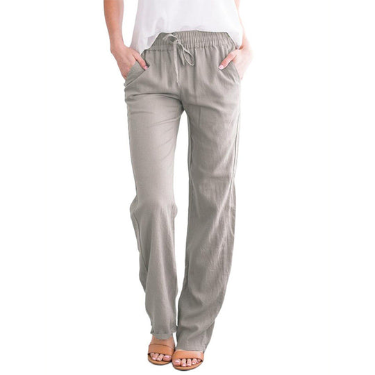 Damen Weite Hose mit elastischem Bund und praktischen Seitentaschen R&B