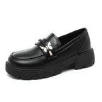 Damen modische Chunky Loafers mit robustem Profil und eleganten Applikationen R&B