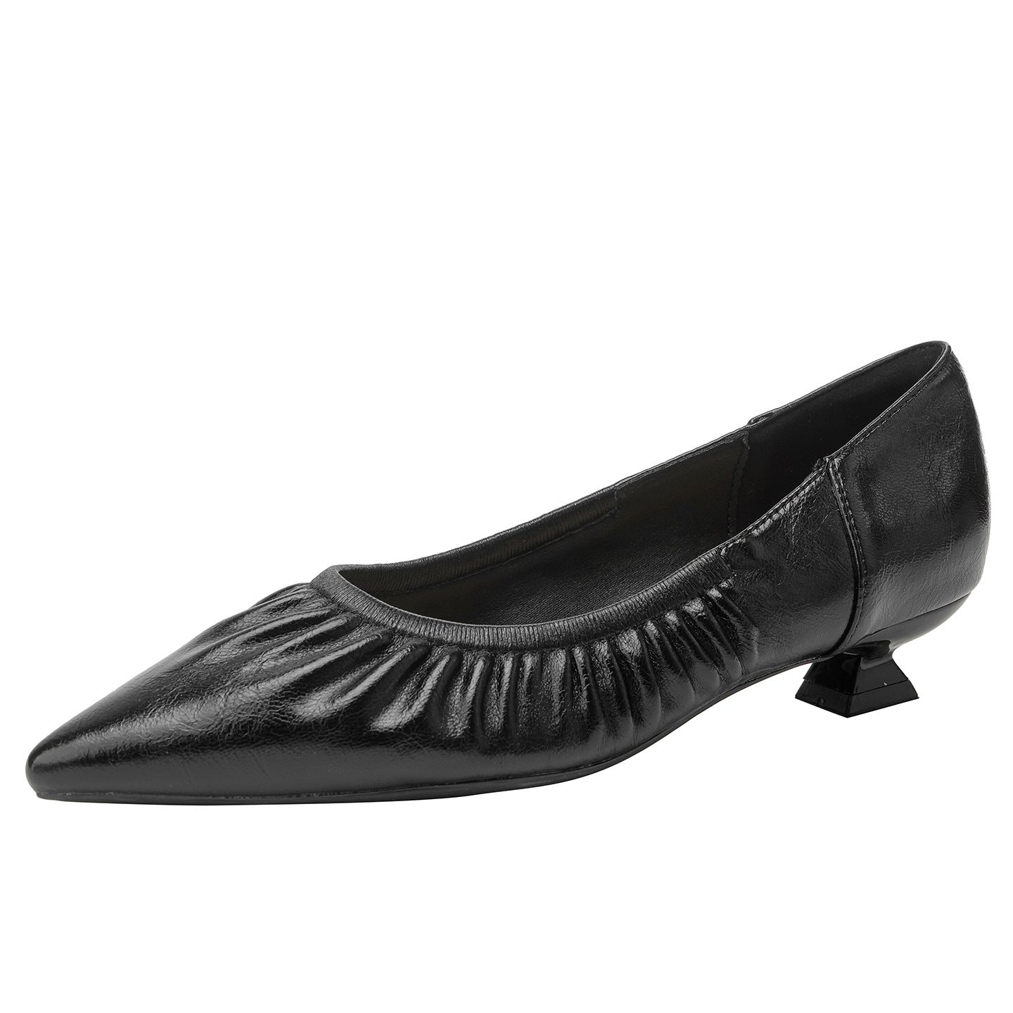 Damen elegante spitze Ballerinas mit raffiniertem Falten-Design