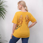 Damen angesagtes T-Shirt mit kreativen Ausschnitten R&B