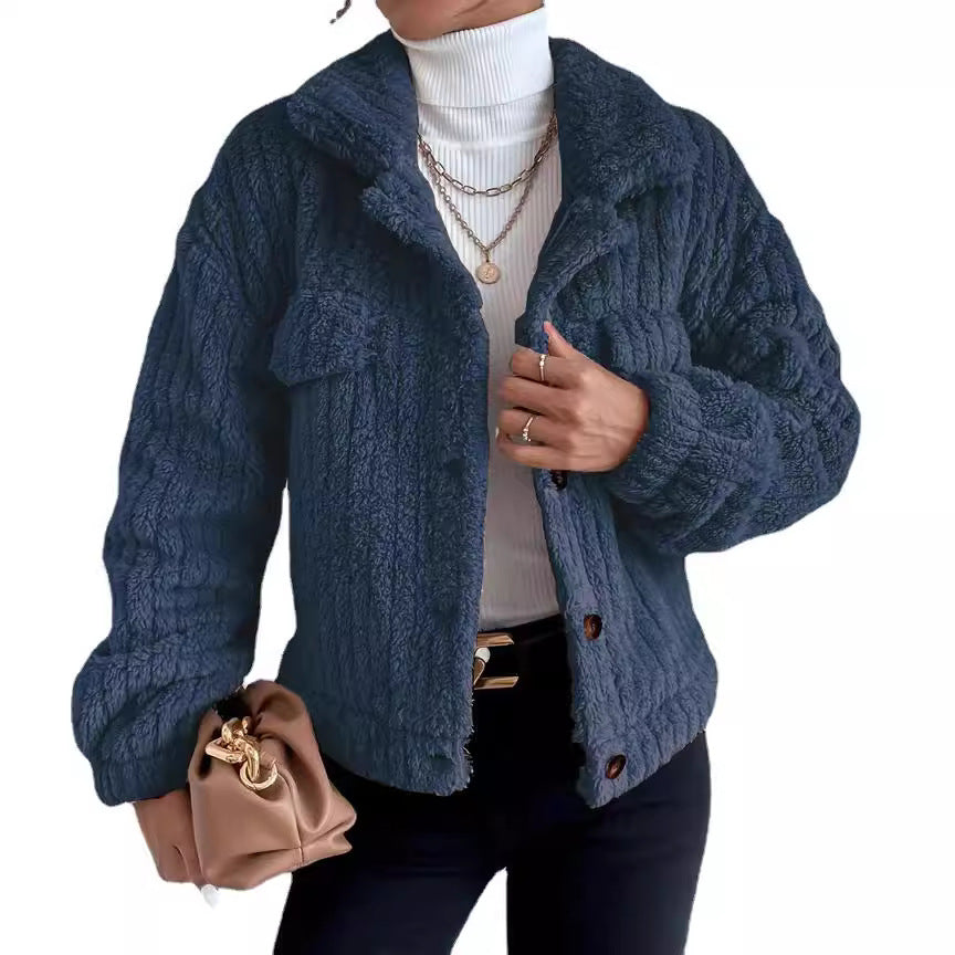 Damen Flauschige Oversize-Jacke mit strukturiertem Fleece