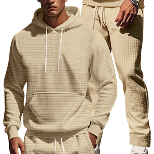 Herren lässiger Kapuzenpullover mit strukturiertem Design und praktischen Taschen R&B