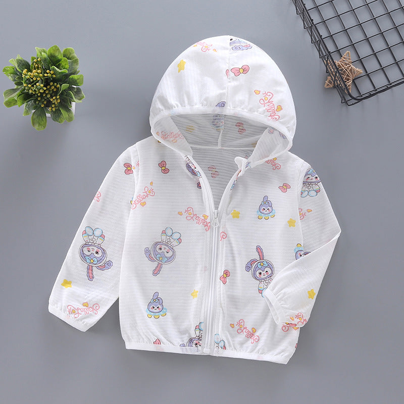 Unisex nan leichte Kapuzenjacke für Kleinkinder mit süßem Tierprint und Reißverschluss  R&B