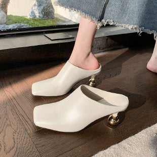 Damen Modische Mules mit schimmernden Absatz R&B
