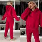 Damen Lässiges Sweatoutfit mit oversized Hoodie und bequemen Jogginghose R&B